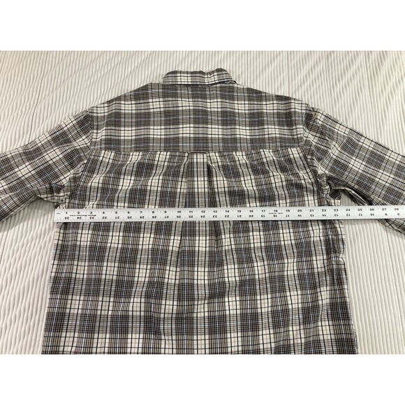 Vintage Chaps Ralph Lauren Men’s M Brown Plaid Button Up Shirt Long Sleeve - Picture 6 of 9